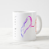 Maßgeschneiderte Deutsche Shepard Ears Jumbo-Kaffe Jumbo-Tasse (Vorderseite Rechts)