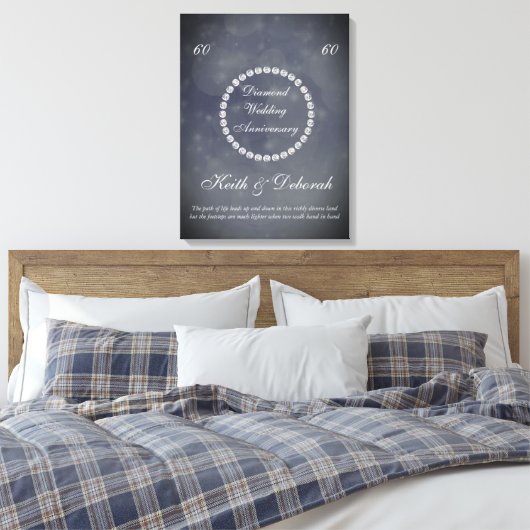 Maßgeschneiderte Diamant-Hochzeitsfeier Leinwanddruck (Insitu (Schlafzimmer))