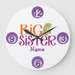 Maßgeschneiderte Dinosaurier Big Sister Wall Uhr