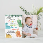 Maßgeschneiderte Dinosaurier-Party Einladungen für (Stehend Vorderseite)