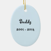 Maßgeschneiderte Dog-Gedenkveranstaltung Keramikornament (Hinten)
