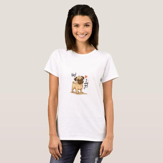 Maßgeschneiderte Dog Portrait T - Shirt (Vorne ganz)