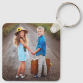 Maßgeschneiderte Doppelkids 2 Foto Schlüsselanhänger (Rückseite)