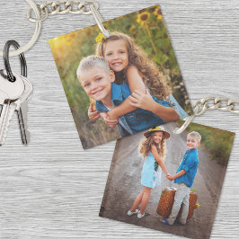 Maßgeschneiderte Doppelkids 2 Foto Schlüsselanhänger