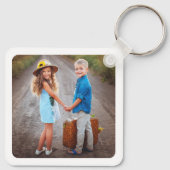 Maßgeschneiderte Doppelkids 2 Foto Schlüsselanhänger (Rückseite)