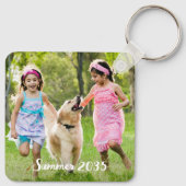 Maßgeschneiderte Doppelkids Personalisiert 2 Foto Schlüsselanhänger (Rückseite)