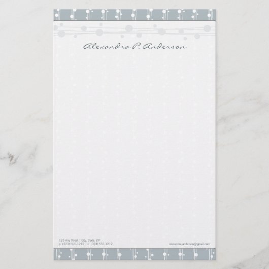 Maßgeschneiderte Dots- und Strohschiefer Briefpapier (Vorderseite)