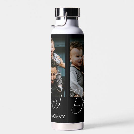 Maßgeschneiderte Drei-Fotocollagen Bester Vater je Trinkflasche (Rechts)