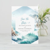 Maßgeschneiderte druckbare Nautikhochzeit Save The Date (Stehend Vorderseite)
