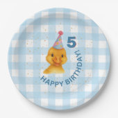 Maßgeschneiderte Duckling 5th Birthday Party Plati Pappteller (Vorderseite)