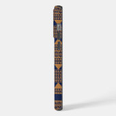 Maßgeschneiderte, dunkelbraune, blaue Azteken aus  iPhone Hülle (Linke Seite)