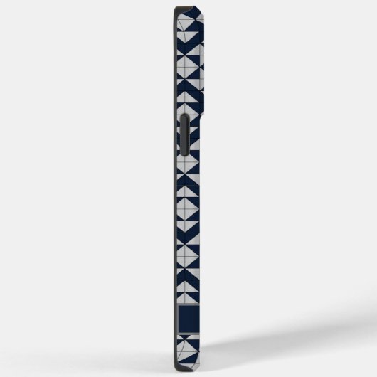 Maßgeschneiderte Dunkelnacht Blaues Licht Grau Geo Case-Mate iPhone Hülle (Rückseite / Rechts)