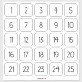 Maßgeschneiderte eckige Zahlenklammer Schwarz auf Aufkleber (Blatt)