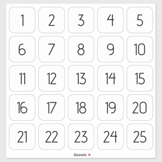 Maßgeschneiderte eckige Zahlenklammer Schwarz auf  Aufkleber (Blatt)