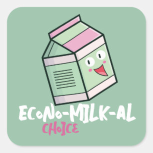 Maßgeschneiderte "Econo Milk al Choice" Quadratischer Aufkleber