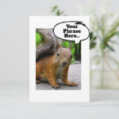 Maßgeschneiderte Eichhörnchen-Denkblase sagt alles Dankeskarte (Stehend Vorderseite)
