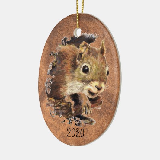 Maßgeschneiderte Eichhörnchen Tierfarbe Tierart Keramik Ornament (Links)