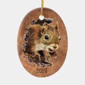 Maßgeschneiderte Eichhörnchen Tierfarbe Tierart Keramik Ornament (Vorne)