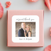 Maßgeschneiderte Ein Sweet Vielen Dank Foto Modern Quadratischer Aufkleber