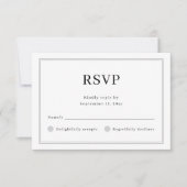Maßgeschneiderte, einfache, leichte, weiße Hochzei RSVP Karte (Vorderseite)