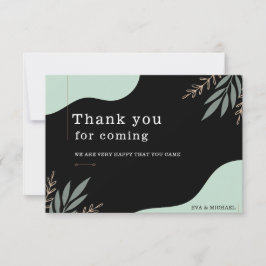 Maßgeschneiderte einfache moderne Hochzeitsschwarz Dankeskarte
