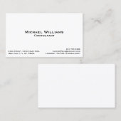 Maßgeschneiderte, einfache Weiß Beruflich Minimali Visitenkarte (Vorne/Hinten)