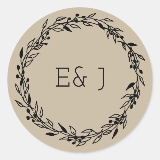 Maßgeschneiderte Einladung Siegel Kraft Handgezeic Runder Aufkleber (Vorderseite)