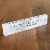 Maßgeschneiderte Elegant Moderne Marmorakryline Namensplakette (Seite)