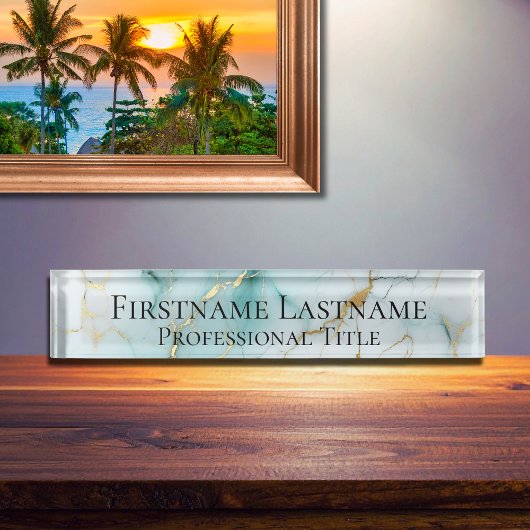 Maßgeschneiderte Elegant Moderne Marmorakryline Namensplakette