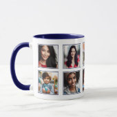 Maßgeschneiderte Elegant zehn Foto Collage Navy Bl Tasse (Links)