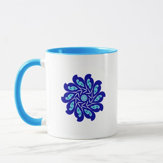 Maßgeschneiderte elegante, Abstrakte Blue Evil Eye Tasse (Links)