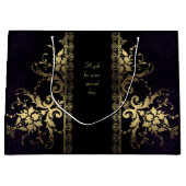 Maßgeschneiderte elegante Black and Gold-Geschenkt Große Geschenktüte (Vorderseite)