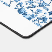 Maßgeschneiderte Elegante Chic Vintag Blue Rose Schreibtischunterlage (Ecke)