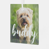 Maßgeschneiderte Elegante Foto Glas Ornament (Vorderseite links)