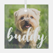 Maßgeschneiderte Elegante Foto Glas Ornament (Vorderseite)