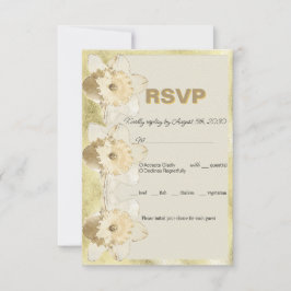 Maßgeschneiderte elegante Narzisse Blume mit Goldr RSVP Karte
