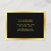 Maßgeschneiderte, elegante Schwarz-Gold-Vorlage Visitenkarte (Rückseite)