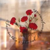 Maßgeschneiderte Elegante Vintage Blütenkarnation Fensteraufkleber (Blatt 2)