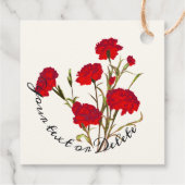 Maßgeschneiderte Elegante Vintage Blütenkarnation Geschenkanhänger (Rückseite)