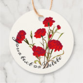 Maßgeschneiderte Elegante Vintage Blütenkarnation Geschenkanhänger (Rückseite)