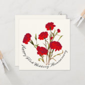 Maßgeschneiderte Elegante Vintage Blütenkarnation Karte (Vorderseite/Rückseite Beispiel)