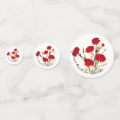 Maßgeschneiderte Elegante Vintage Blütenkarnation Konfetti (Vorderseiten)