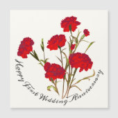 Maßgeschneiderte Elegante Vintage Blütenkarnation Magnetkarte (Vorderseite)