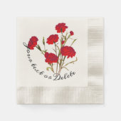 Maßgeschneiderte Elegante Vintage Blütenkarnation Serviette (Vorderseite)