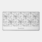 Maßgeschneiderte elegante Vintage graue Rose Schreibtischunterlage (Vorderseite)