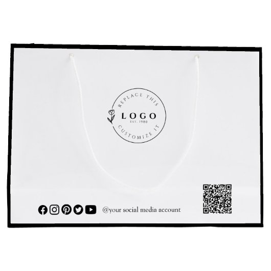 Maßgeschneiderte Eleganz Große Geschenktüte (Rückseite)