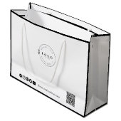 Maßgeschneiderte Eleganz Große Geschenktüte (Vorderseite Schrägansicht)