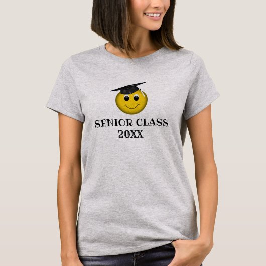 Maßgeschneiderte Emoji-Graduierungskappe T-Shirt (Vorderseite)