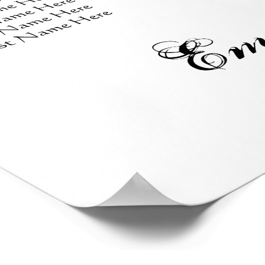 Maßgeschneiderte Empfang-Sitztabelle Poster (Ecke)