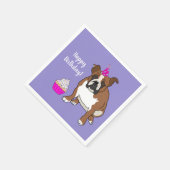 Maßgeschneiderte englische Bulldog zum Geburtstag Serviette (Ecke)